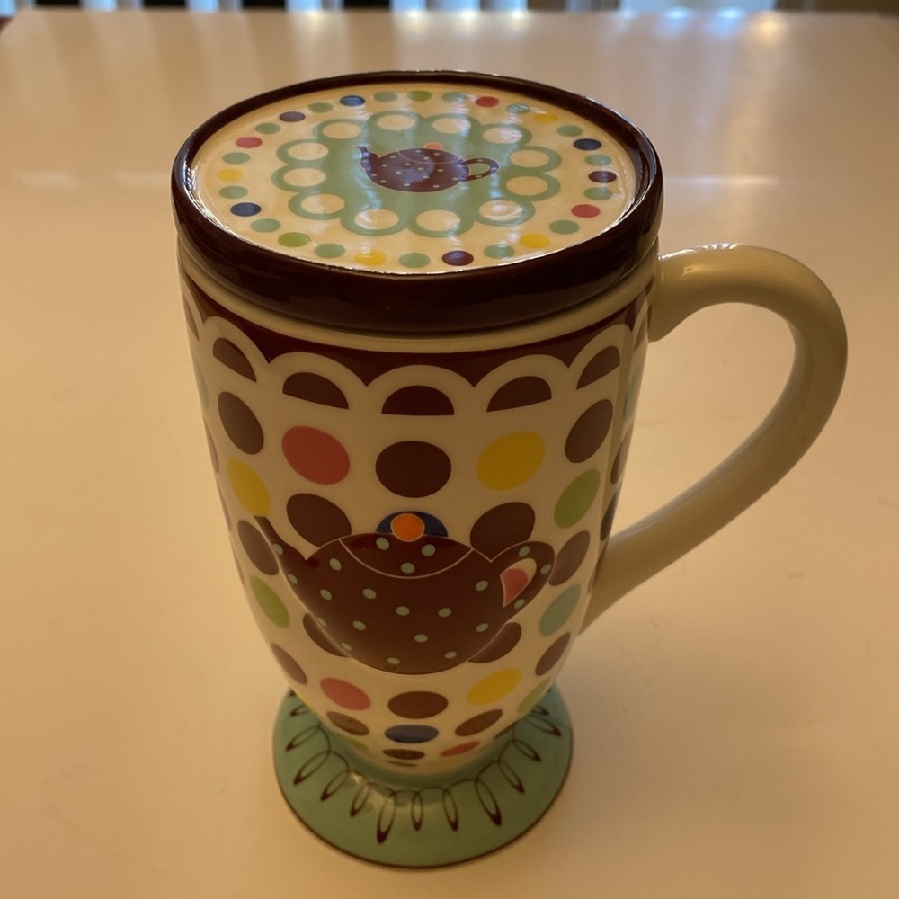 Gorham Polly Put the Kettle On Mug with Lid NWOT